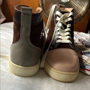 Christian Louboutin Brown suede  and Beige leather Sneakers